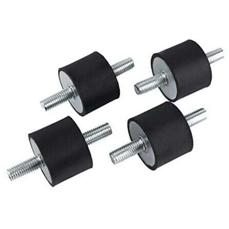 Patas antivibratorias cilíndricas, macho M10 M8, de goma antivibración, soportes de aislamiento antivibración, 4 piezas (1/4)