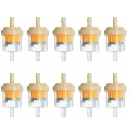 Filtro de cartucho magnético de 10 piezas, utilizado para eliminar impurezas de la gasolina, filtro de combustible rápido adecuado para motocicletas, cortadoras de césped y tractores de césped. (1/4)