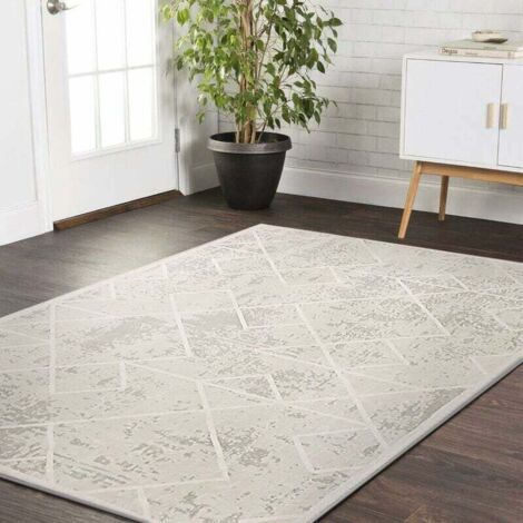 Alfombra abstracta moderna para salón Ikodm, diseño suave, fácil de cuidar, alfombra grande (marfil, 120 x 160 cm)