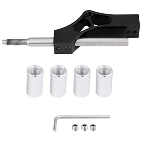 Varilla de extensión de palanca de cambios de acero inoxidable de altura ajustable para automóvil, adecuada para la varilla de palanca de cambios manual (negra) (1/4)
