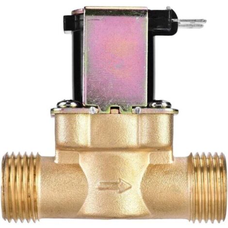 Electroválvula eléctrica de latón, electroválvula de agua de 1/2" normalmente cerrada, 24 V CC, electroválvula magnética eléctrica para control de agua. (1/4)