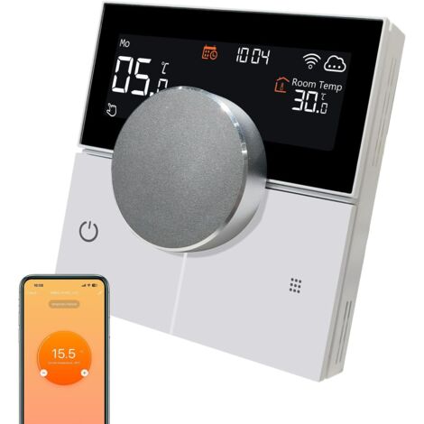 Termostato inalámbrico para suelo radiante de agua, termostato de ambiente programable de 3 A, cronotermostato compatible con Alexa y la app Smart Life.