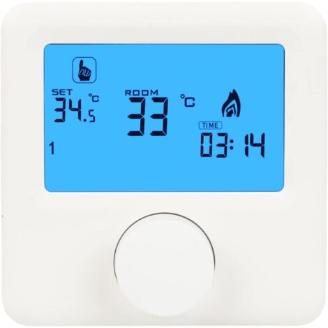 Termostato digital programable, instalación de 2 cables, 2 pilas AA, pantalla LCD retroiluminada, programación horaria flexible, modos manual y vacaciones (5A) (1/5)