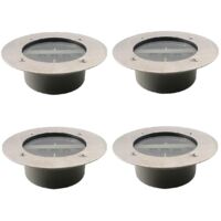 Luces solares para exterior, paquete de 4 focos solares de 3 LED para jardín, impermeables IP65, luces decorativas para césped, caminos, patios, jardines y entradas (redondas, blanco frío)
