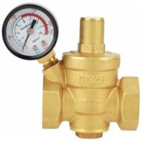 Regulador de presión ZVD, regulador de presión de latón, reductor de presión de agua de latón ajustable DN25 con manómetro