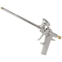 Pistola de espuma ZVD, pistola de espuma de poliuretano para calafateo de construcción, pistola de espuma expansiva de PU metálica de alta resistencia para calafateo, relleno y sellado (dorada)