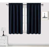 Juego de 2 cortinas opacas con bolsillo para barra, ideales para ventanas pequeñas, dormitorios, armarios, puertas o cocinas, 96 x 137 cm, color beige.
