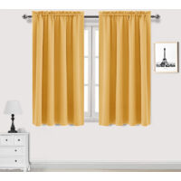 Juego de 2 cortinas opacas con bolsillo para varilla, ideales para ventanas pequeñas, dormitorios, armarios, puertas o cocinas, 106 x 137 cm, color beige.