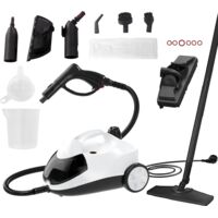 Nettoyeur Vapeur, Pression Vapeur : 4,5 bar, Temps Préchauffage : 7 min, Puissance : 2000W, Surface : 80m², Réservoir : 2l, Set de Nettoyage de Sol & Buses, 13 Accessoires Polyvalents
