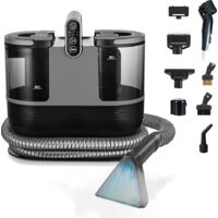 Shampouineuse canapé - Nettoyeur de tapis 1200W avec chauffage intégré – Vapeur 100°C – Eau chaude 60°C – Aspiration humide et sèche –Double réservoir 1,6 L / 0,95 L – Câble 4 m – Protection IPX4