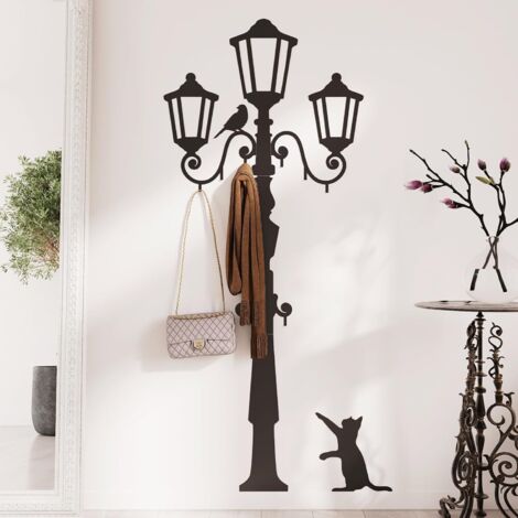 Flurgarderobe schmal modern 170  70  garderobenleiste metall  wandpaneele garderobe shabby  garderobe design  kleiderhaken wand 8 Stk.  wandgarderobe paneel schwarz