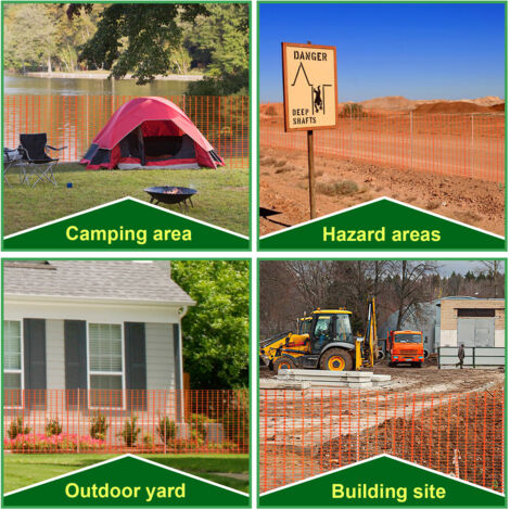 TANYEAR Absperrzaun 1x50m – PE-Kunststoff, Orange, Maschenweite 70x35mm, Reißfest, Vielseitig Für Garten, Baustelle & Tierhaltung