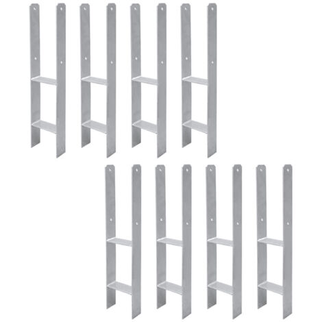 SWANEW Pfostenanker H-Anker H-Pfostenanker Pfostenträger Pfostenhalter 121mm 8 Stück
