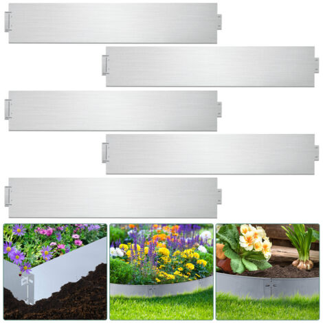SWANEW 25M Rasenkante 100x18cm langlebig Garten Wegbegrenzung Verzinkt Gartenpalisade Pflanzen
