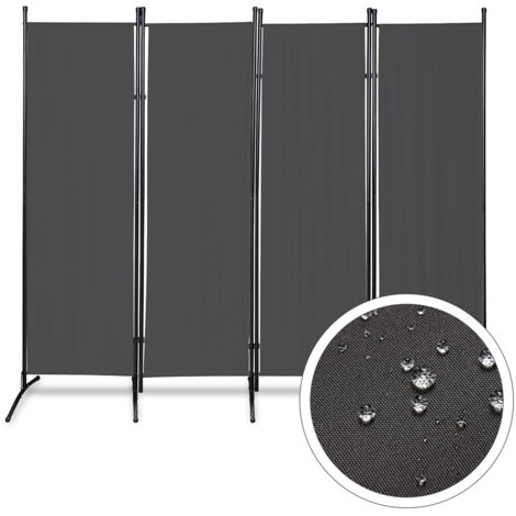 SWANEW Paravent Paravents Balkon Raumteiler mehrere Auswahl Outdoor Trennwand Wand Sichtschutz 4 teilig Anthrazit