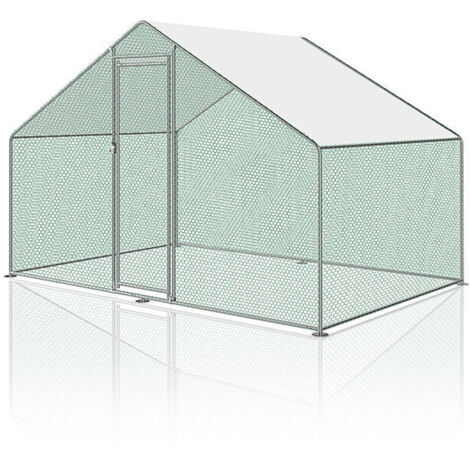 SWANEW Hühnerstall Kleintierstall Geflügelstall Hühnerhaus Katzenzaun Gehege Freilauf 3x2x2m (1/4)