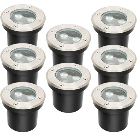 8x 3W Bodenleuchte IP67 LED Leuchte Bodeneinbaustrahler Bodenstrahler Boden