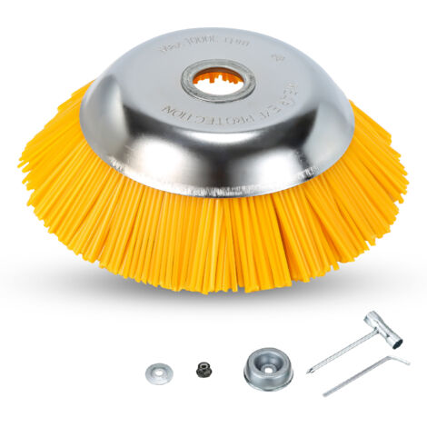 SWANEW Unkrautbürste Motorsense 8 Zoll Aufnahme Freischneider Nylonbürste 25,4x200mm Wildkrautbürste