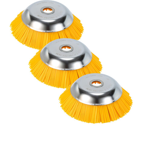 SWANEW Unkrautbürste 3er Nylon 25,4x200mm Freischneideraufsatz 8 Zoll Nylonbürste Für Stihl Motorsense Freischneider