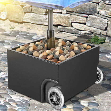 SWANEW Garten Balkonschirmständer Sonnenschirmständer, Schirmständer befüllbar mit 68 kg Sand/Stein, Marktschirmständer
