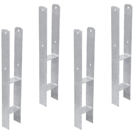 SWANEW H-anker 121MM 4 Stück Pfostenträger Pfosten Feuerverzinkt Langlebig Vierkantholzpfosten für Pfosten 12x12cm