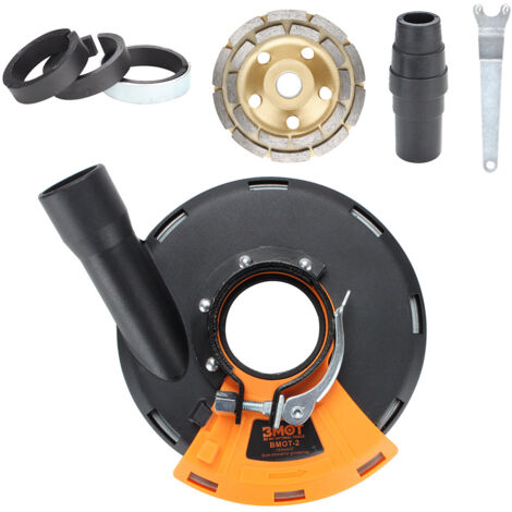 SWANEW Absaughaube Betonschleifer für Winkelschleifer 125 mm Universal Staubabsaugung Diamantschleiftopf Absaugaufsatz
