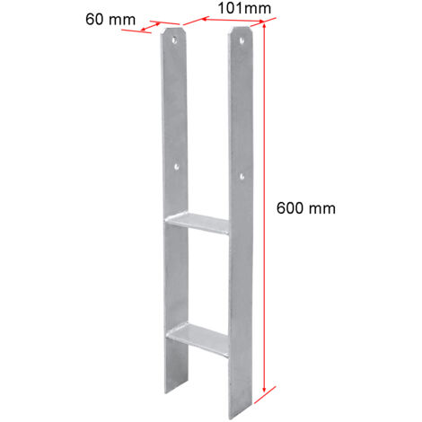 SWANEW 101MM 4 Stück Pfostenträger Pfosten H-anker Feuerverzinkt Langlebig Vierkantholzpfosten für Pfosten 10x10cm