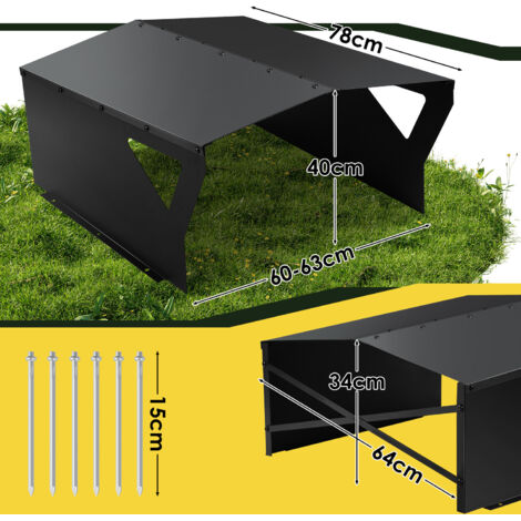 UISEBRT Mähroboter-Garage Aus Eisen – Wetterfestes Schutzdach 77 X 94 X 36 Cm, Mit UV-Schutz Und Rostschutz, Inkl. Montagematerial, Für Automower & Rasenroboter