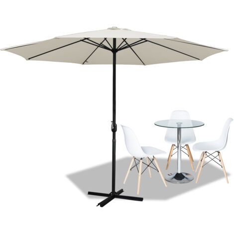 Sonnenschirm mit Schutzhülle , Ampelschirm Schutzhülle mit Stab, 160 g/m² Polyester Strandschirm Marktschirm Terrassenschirm 3.5m Beige (1/5)