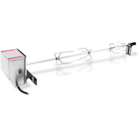SWANEW Grillspieß Set mit Motor 117cm drehspieß,304 Edelstahl Grillspieß Rotisserie 220V - 240V inkl.4X Fleischnadeln Universal Grillspiess (1/5)