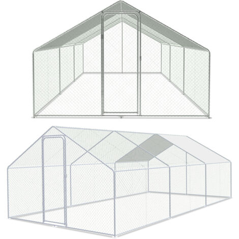 Freilaufgehege – Hühnerstall aus Metall begehbar, Tür & Riegel – Freigehege für Hühner, Kleintiere & Pflanzen - 3x6x2m mit 18 m² Lauffläche (1/5)