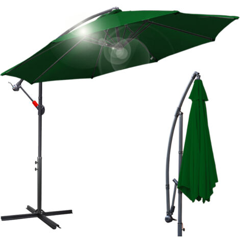 SWANEW Sonnenschirm 360° drehbare Ampelschirm Ø300cm UV-Schutz Kurbelschirm UV50+ Gartenschirm Marktschirm Grün (1/5)
