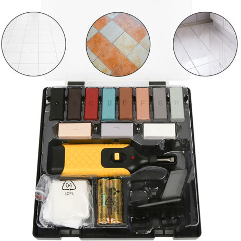 SWANEW Holz Reparatur Set 17-teilig 11 versch. Farbtöne Wachs Reparatur Set für Holz Oberflächen aller Art und Fliesen Kacheln, Fliesen Reparaturset (1/5)