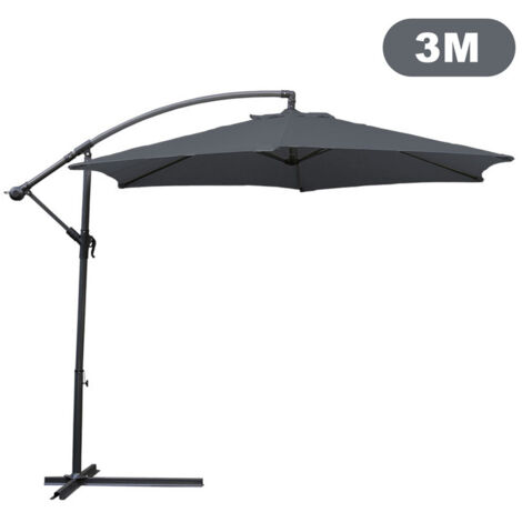 SWANEW Sonnenschirm Ampelschirm Garten Schirm Pavillon 300 cm - Grau (1/5)