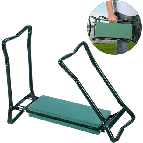 SWANEW Garten Kniestuhl klappbar mit Tasche gepolsterte Fläche Knien & Sitzen, Kniebank belastbar bis 150kg, 59 x 28 x 49 cm, Grün (1/5)