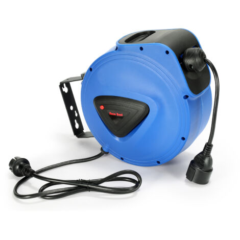 SWANEW Automatische Kabeltrommel 20m + 1.5m Kabelaufroller IP44 180°Schwenkbar Einzelne Löcher für Wand- und Deckenmontage (1/5)
