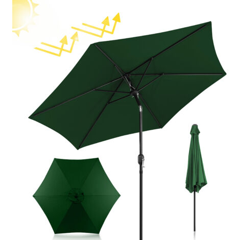 SWANEW Sonnenschirm Strandschirm, Gartenschirm Marktschirm, Terrassenschirm mit Schutzhülle, Sonnenschutzschirm, Ampelschirm Schutzhülle Ø 270 cm Grün (1/5)