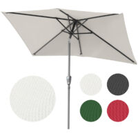 SWANEW Sonnenschirm, Gartenschirm, Balkonschirm, Rechteckig, Kippbar, 1.4x2.1M, Beige