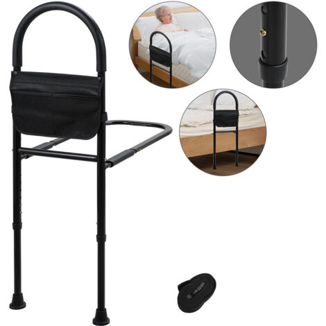 Wolketon Ringhiera per letto Ausilio di rialzo per letto Ausili per anziani Regolabile 83-113 cm Antiscivolo con borsa di custodia