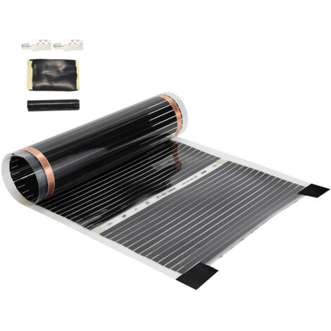 Wolketon Foglio di riscaldamento a pavimento elettrico a infrarossi 4 pezzo-Set 220W/m2 adatto per 4m2 2x0,5m per pezzo