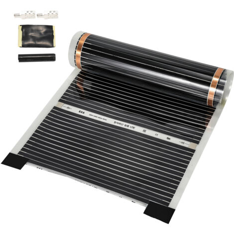 Wolketon Foglio di riscaldamento a pavimento elettrico a infrarossi 5 pezzo-Set 220W/m2 adatto per 5m2 2x0,5m per pezzo