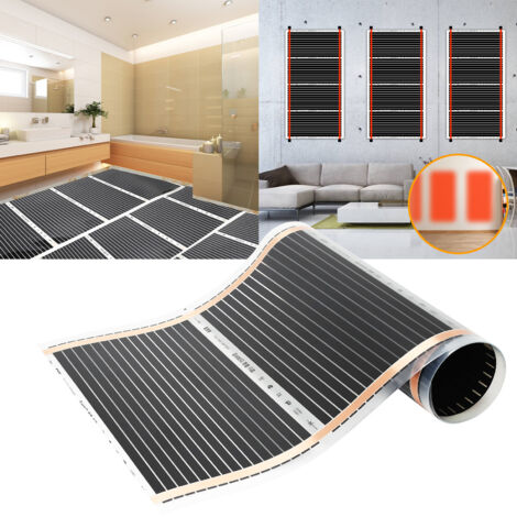 Wolketon Foglio di riscaldamento a pavimento elettrico a infrarossi 8 pezzo-Set 220W/m2 adatto per 8m2 2x0,5m per pezzo