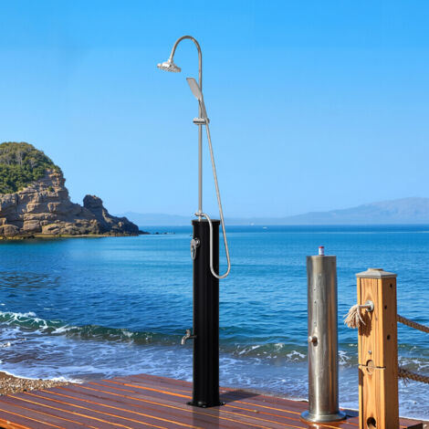 Wolketon Doccia solare da 20 litri con rubinetto e colonna - Copertura, tappo di scarico, doccetta inclusi (doccia da giardino, doccia da piscina, campeggio)