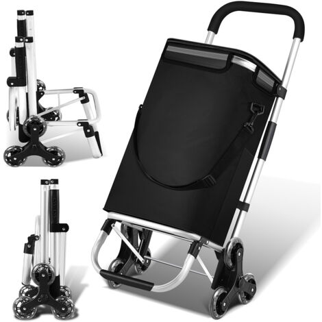 Wolketon Carrello della spesa pieghevole a 6 ruote Carrello portatile pieghevole in alluminio con montascale per carichi pesanti 40 litri (1/5)