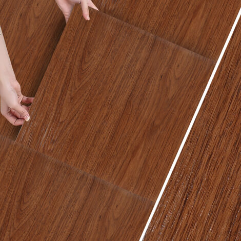 Wolketon PVC Laminado Suelo Laminado de Vinilo Planchas Decorativas Autoadhesivo Marrón con diseño aprox. 5m².