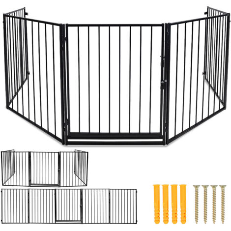 Wolketon Barrera de seguridad 5x cortafuegos plegable para bebé y animales Protección cortafuegos multifunción