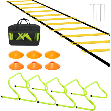 Wolketon Accesorios entrenamiento fútbol Escalera agilidad Vallas coordinación Escalera coordinación