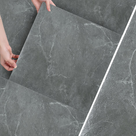 Wolketon PVC Laminado Vinilo Suelo Laminado Planchas Decorativas Autoadhesivo Gris claro con dibujo aprox. 5 m²