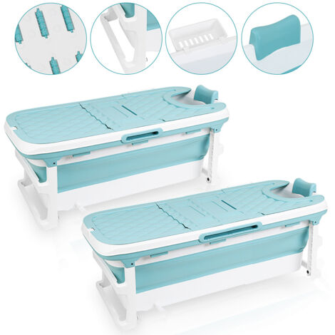 Wolketon Bañera plegable para adultos con tapa extraíble PP+TPE bañera- para baños pequeños 132x60x50cm