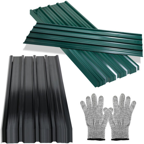SWANEW Paneles para tejados 12/24/36pzas 129x46cm Láminas perfiladas Antracita 21㎡ 36x